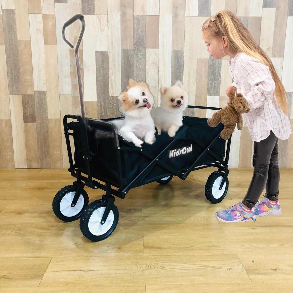 KIDSCOOL - Carro Wagon Plegable Junior Negro
