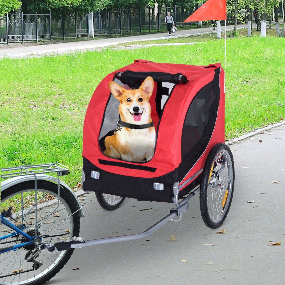 KIDSCOOL - Carro Trailer para Mascotas Rojo