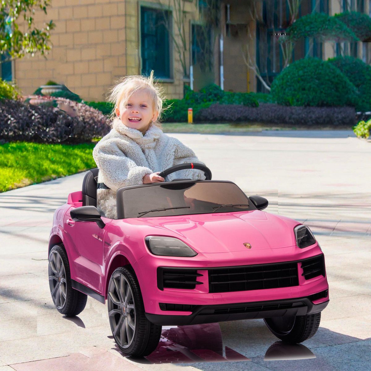 KIDSCOOL - Auto bateria rosado Porsche Cayenne 12V