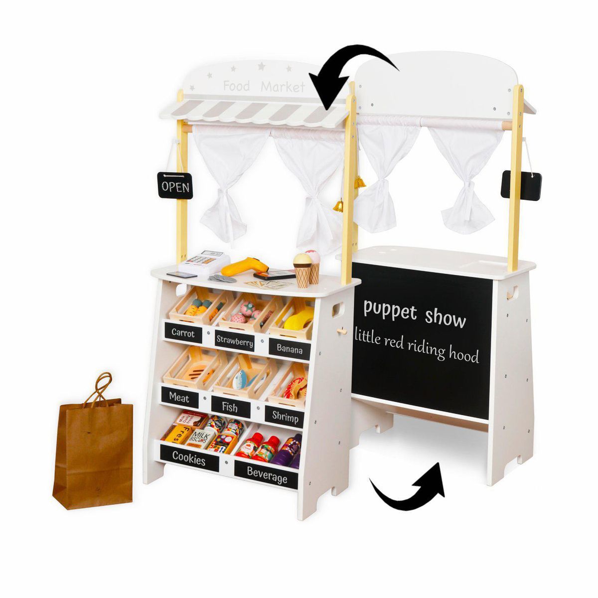 KIDSCOOL - Jgo.2X1 Mini market&teatro c/accesorios