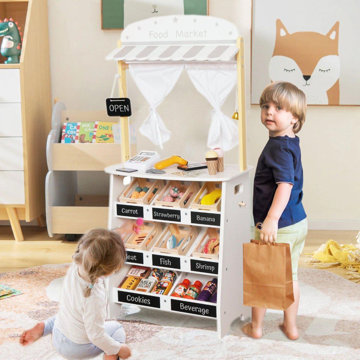 KIDSCOOL - Jgo.2X1 Mini market&teatro c/accesorios