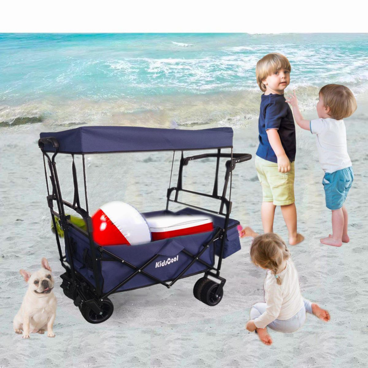 KIDSCOOL - Carro Wagon Plegable Azul