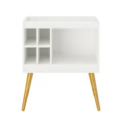 VEKKAHOME - Estante MDF 2 Nivel(es) 70x81.5x35 cm Blanco
