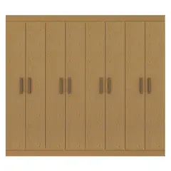 VEKKAHOME - Clóset 8 Puerta(s) 3 Repisa(s) 180x200x40 cm Café