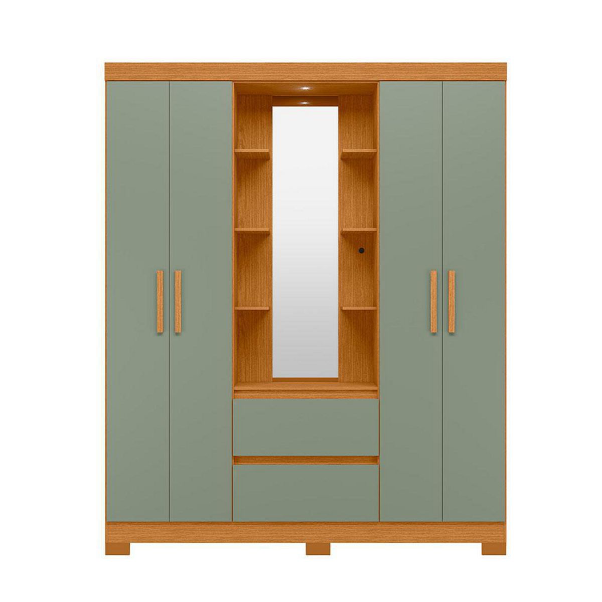 VEKKAHOME - Clóset 4 Puerta(s) 2 Cajón(es) 10 Repisa(s) 163x200x47 cm 