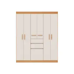 VEKKAHOME - Clóset 6 Puerta(s) 3 Cajón(es) 4 Repisa(s) 172.2x198x47 cm Blanco