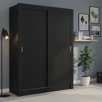 Clóset 2 Puerta(s) 2 Repisa(s) 205x117x51 cm Negro