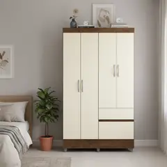 VEKKAHOME - Clóset 4 Puerta(s) 2 Cajón(es) 3 Repisa(s) 181x40x102.6 cm