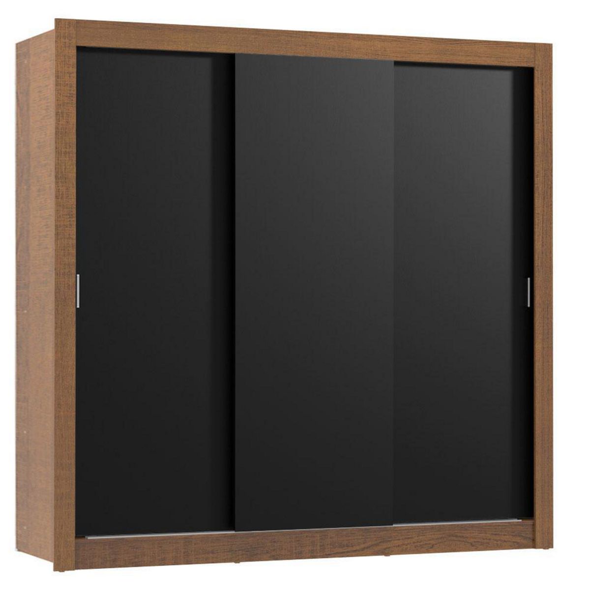 VEKKAHOME - Clóset 3 Puerta(s) 5 Repisa(s) 205x170x51 cm Negro/café