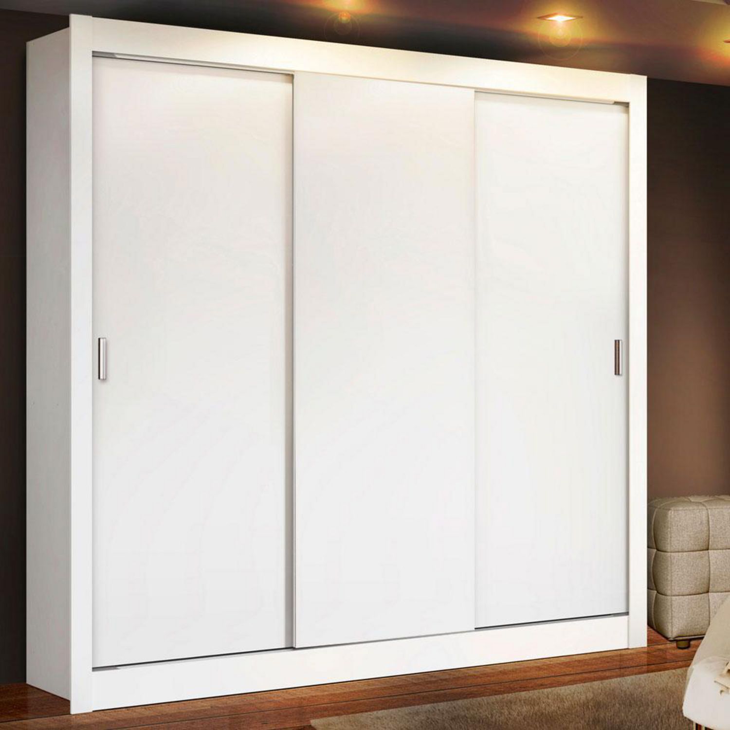 VEKKAHOME Clóset 3 Puerta(s) 5 Repisa(s) 205x170x51 cm Blanco
