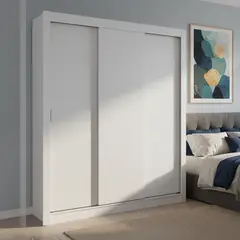 VEKKAHOME - Clóset 3 Puerta(s) 5 Repisa(s) 205x170x51 cm Blanco