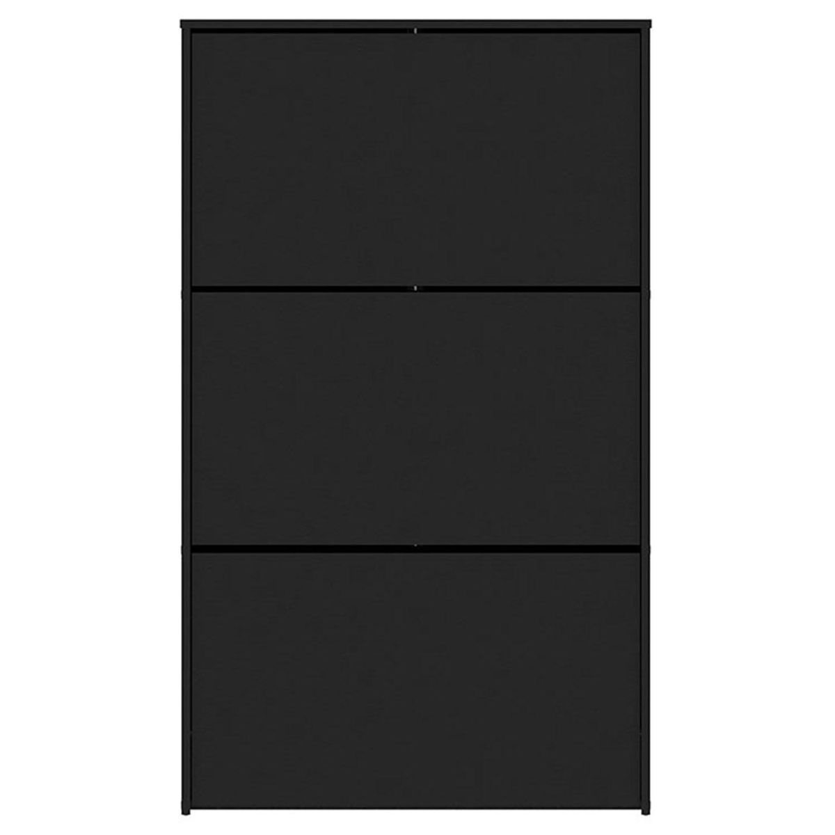 VEKKAHOME - Zapatera MDP 3 Nivel(es) 64.2x108.3x23 cm Negro