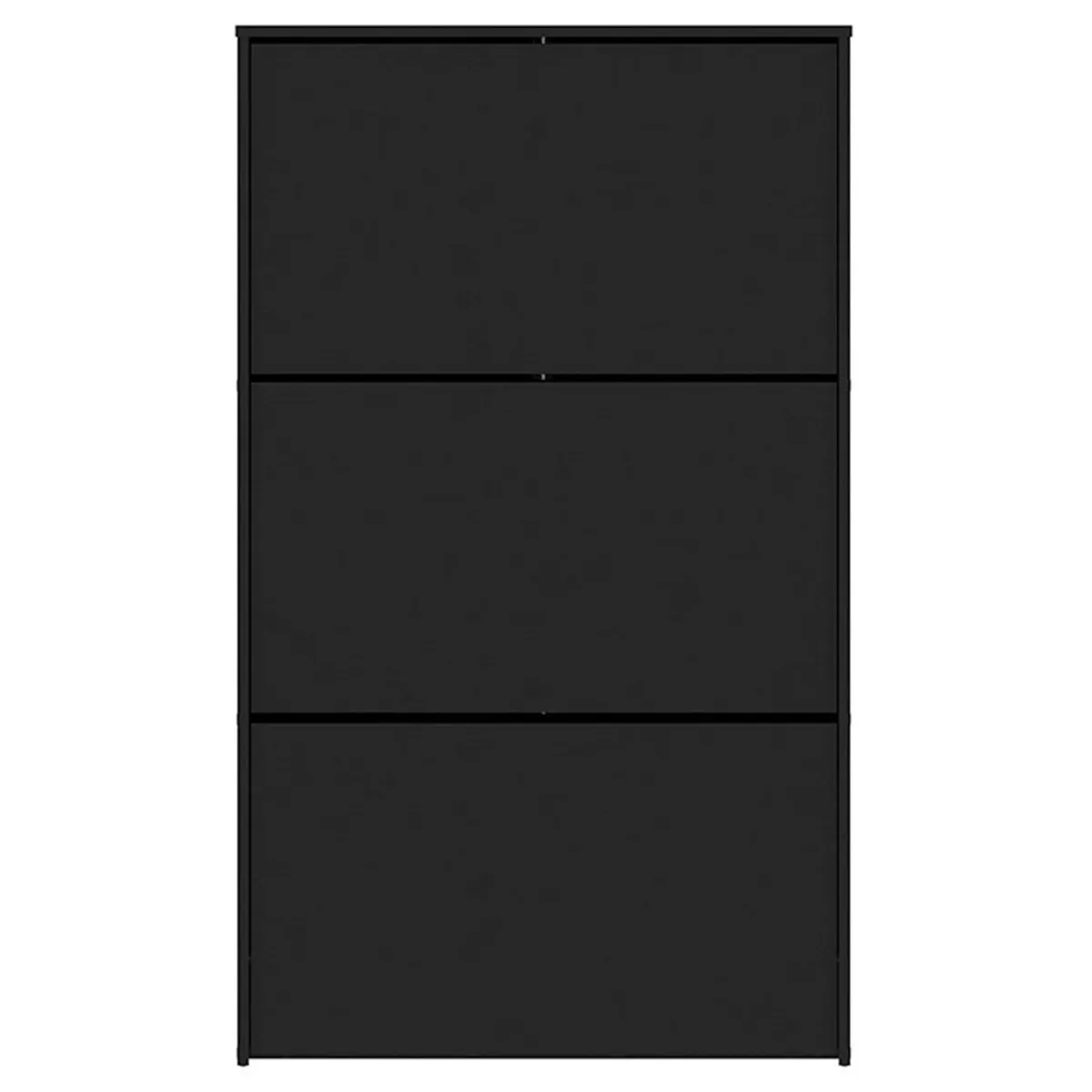 VEKKAHOME - Zapatera MDP 3 Nivel(es) 64.2x108.3x23 cm Negro
