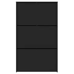 VEKKAHOME - Zapatera MDP 3 Nivel(es) 64.2x108.3x23 cm Negro