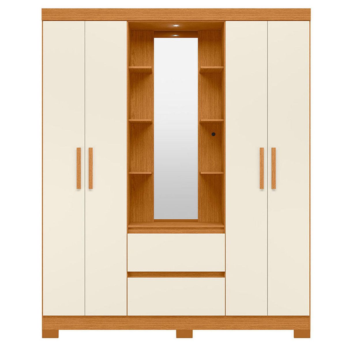VEKKAHOME - Clóset 4 Puerta(s) 2 Cajón(es) 10 Repisa(s) 163x200x47 cm 