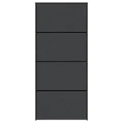 VEKKAHOME - Zapatera MDP 4 Nivel(es) 64.2x143.5x23 cm Negro
