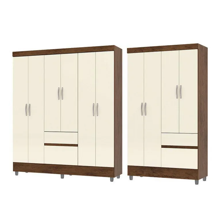 Combo Clóset ideal 6 puertas + 4 puertas crema