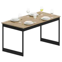 VEKKAHOME - Escritorio Metalic 150 Café - negro 150x75.6x80 cm