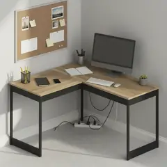 VEKKAHOME - Escritorio 120 Café - negro 116x75.6x45 cm