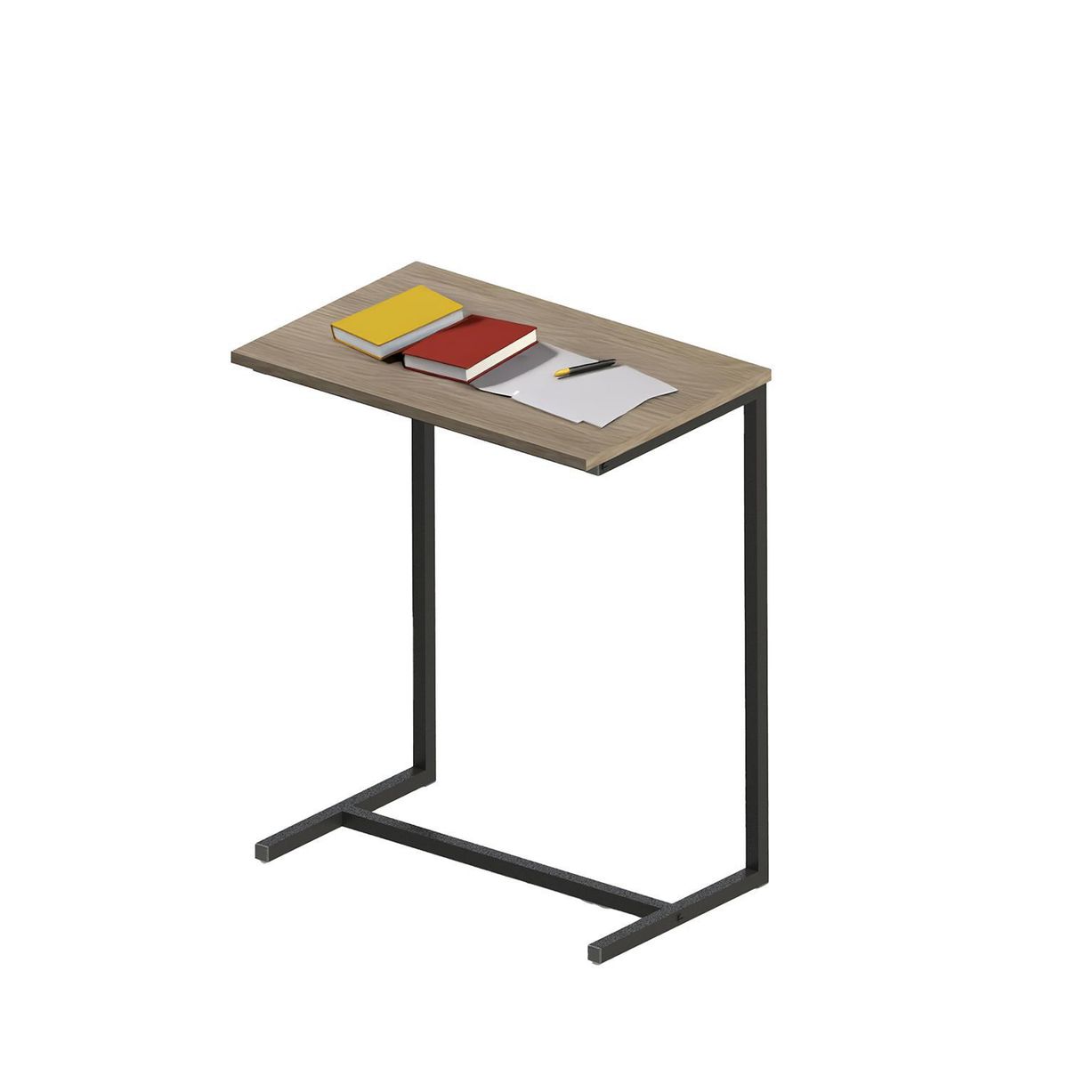 VEKKAHOME - Mesa portátil Wanda Café - negro 36x55x67.9 cm