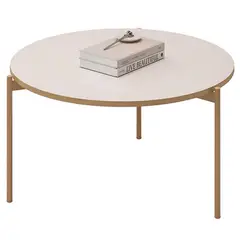 VEKKAHOME - Mesa de centro Bela beige 69x69x36.5 cm
