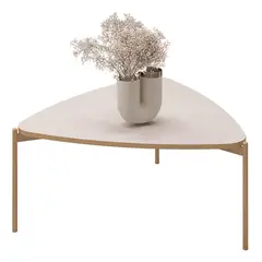 VEKKAHOME - Mesa de centro ISA beige 72.5x76.5x33.5 cm