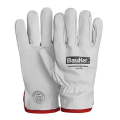 BAUKER - Pack 10 Guantes de Cuero sin Forro Gris