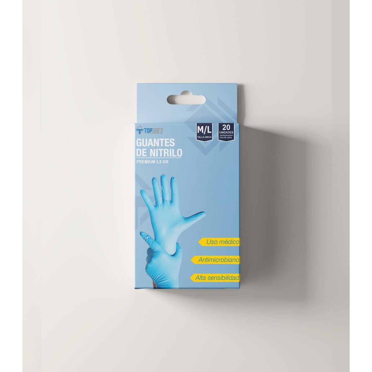 TOPSAFE - Guante Nitrilo de Nitrilo Talla única Azul