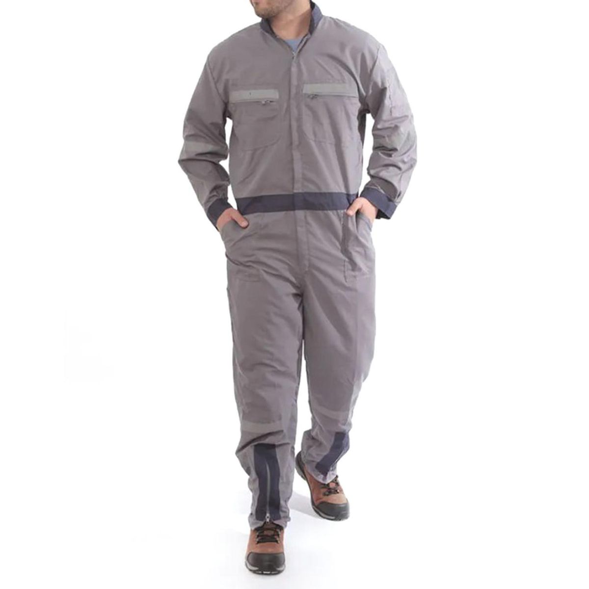 GENERICO - Overol Poplin con Cinta GRIS, Talla M