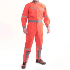 GENERICO - Overol Canvas con Cinta Naranjo L