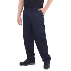 GENERICO - Pantalón Poplin Tipo Cargo Con Forro Azul, Talla XL