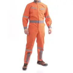 GENERICO - Overol Poplin con Cinta Naranjo, Talla S