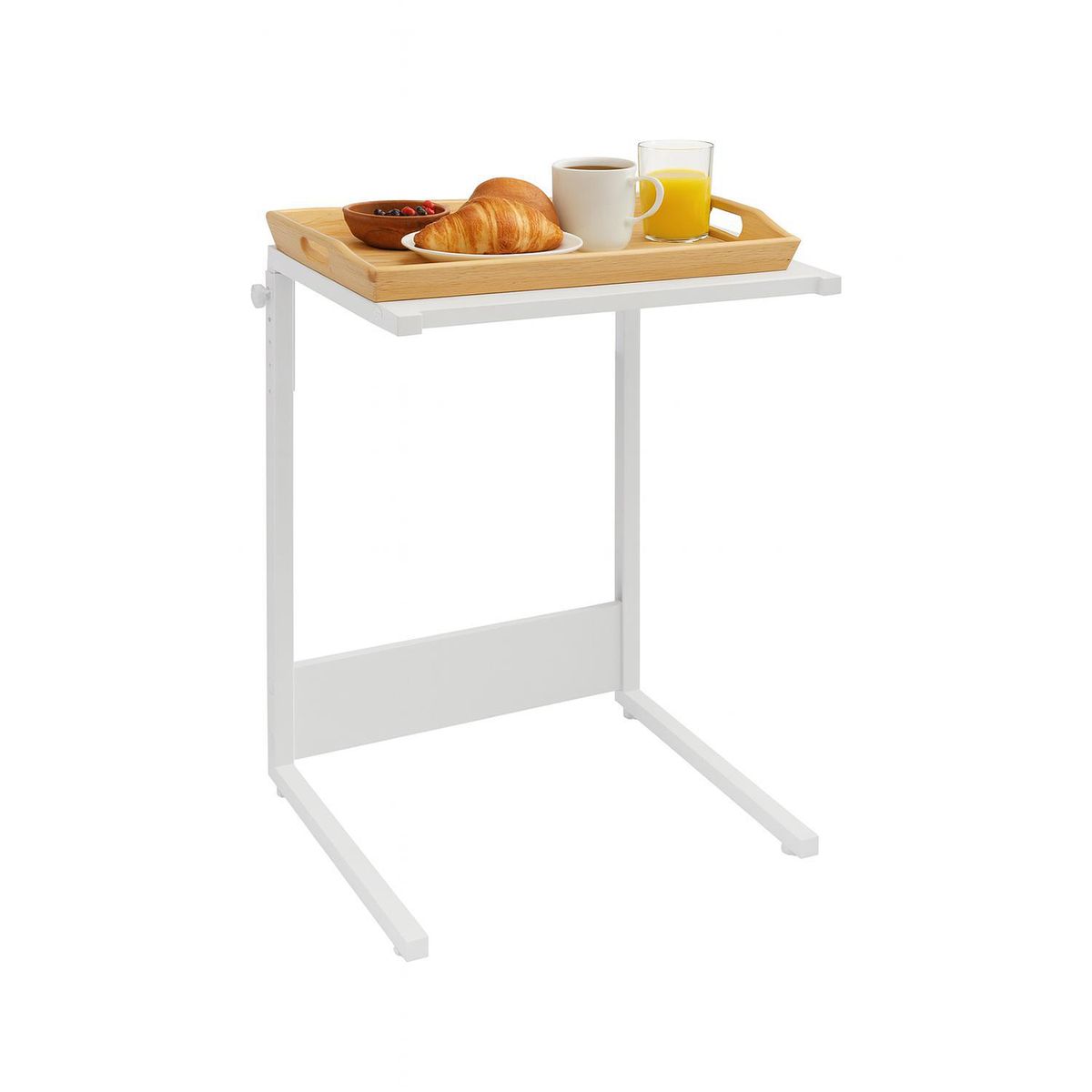 VEKKAHOME - Mesa portátil Porter Blanco 40x43.3x71.5 cm