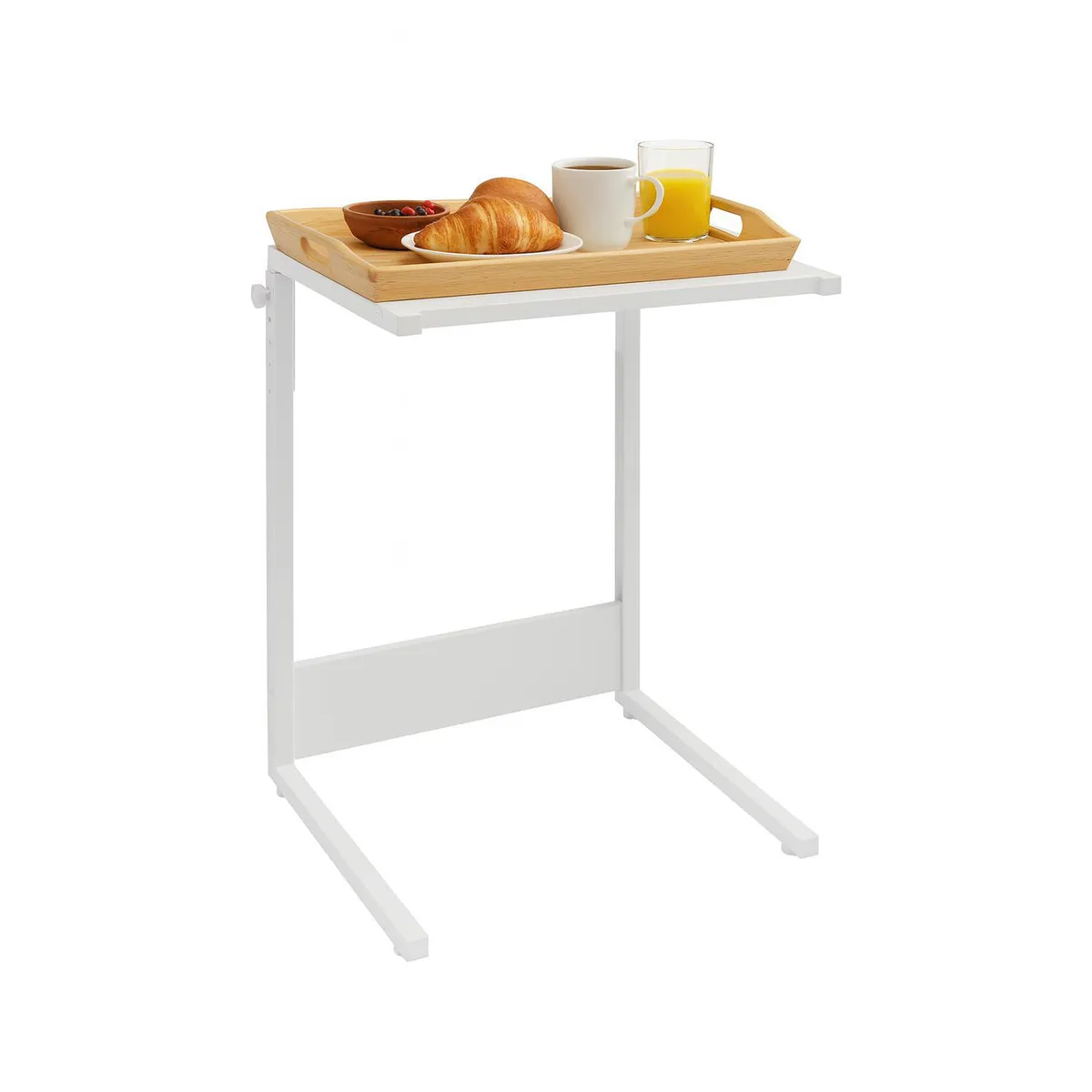 VEKKAHOME - Mesa portátil Porter Blanco 40x43.3x71.5 cm