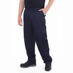 GENERICO - Pantalón Poplin Tipo Cargo Con Forro Azul, Talla S