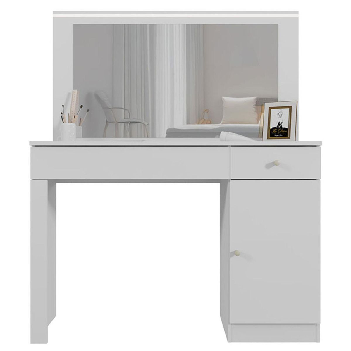 VEKKAHOME - Tocador 1 Cajón(es) Nina 160x130x39.5 cm Blanco