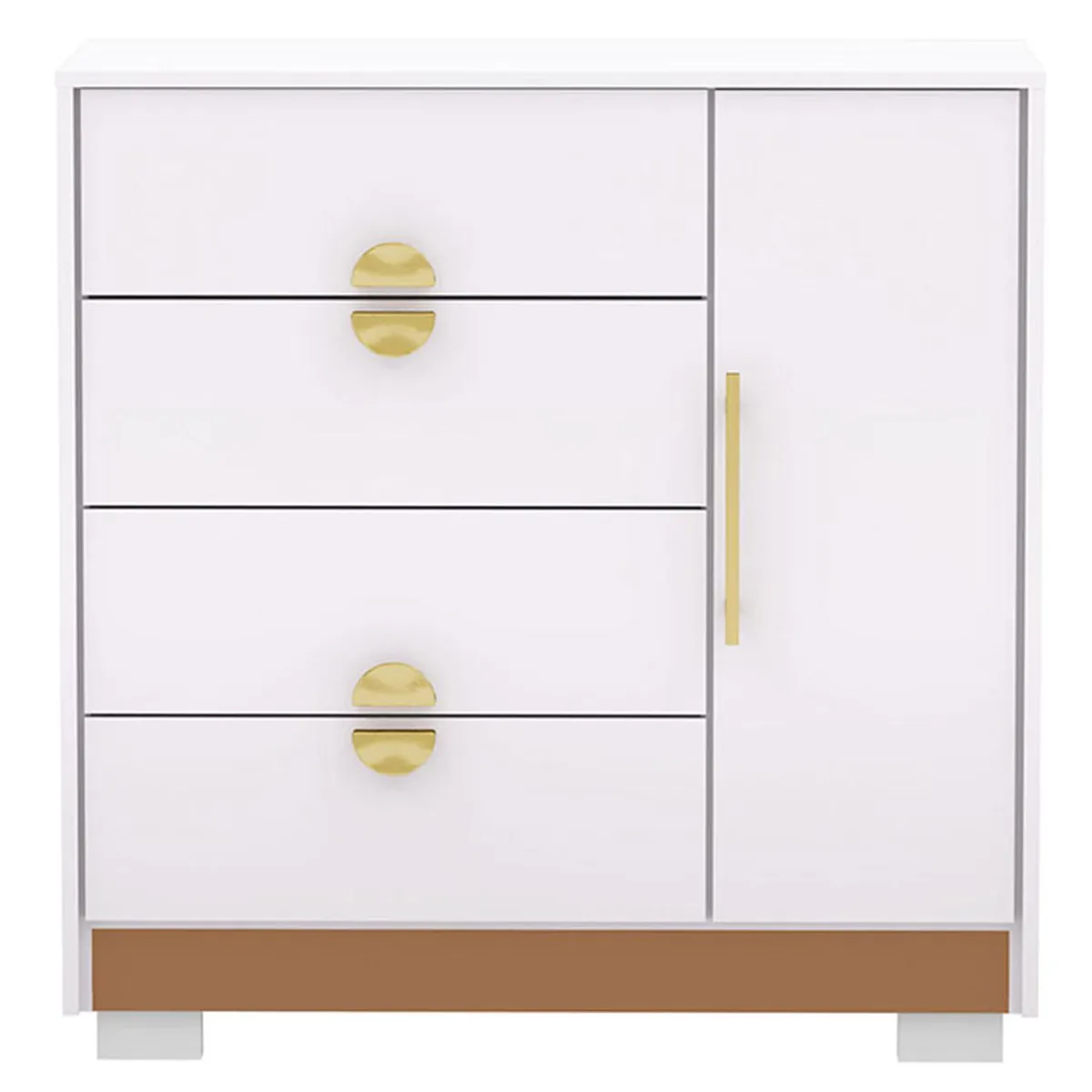 VEKKAHOME - Cómoda 4 Cajón(es) Bella 93x95x47 cm Blanco