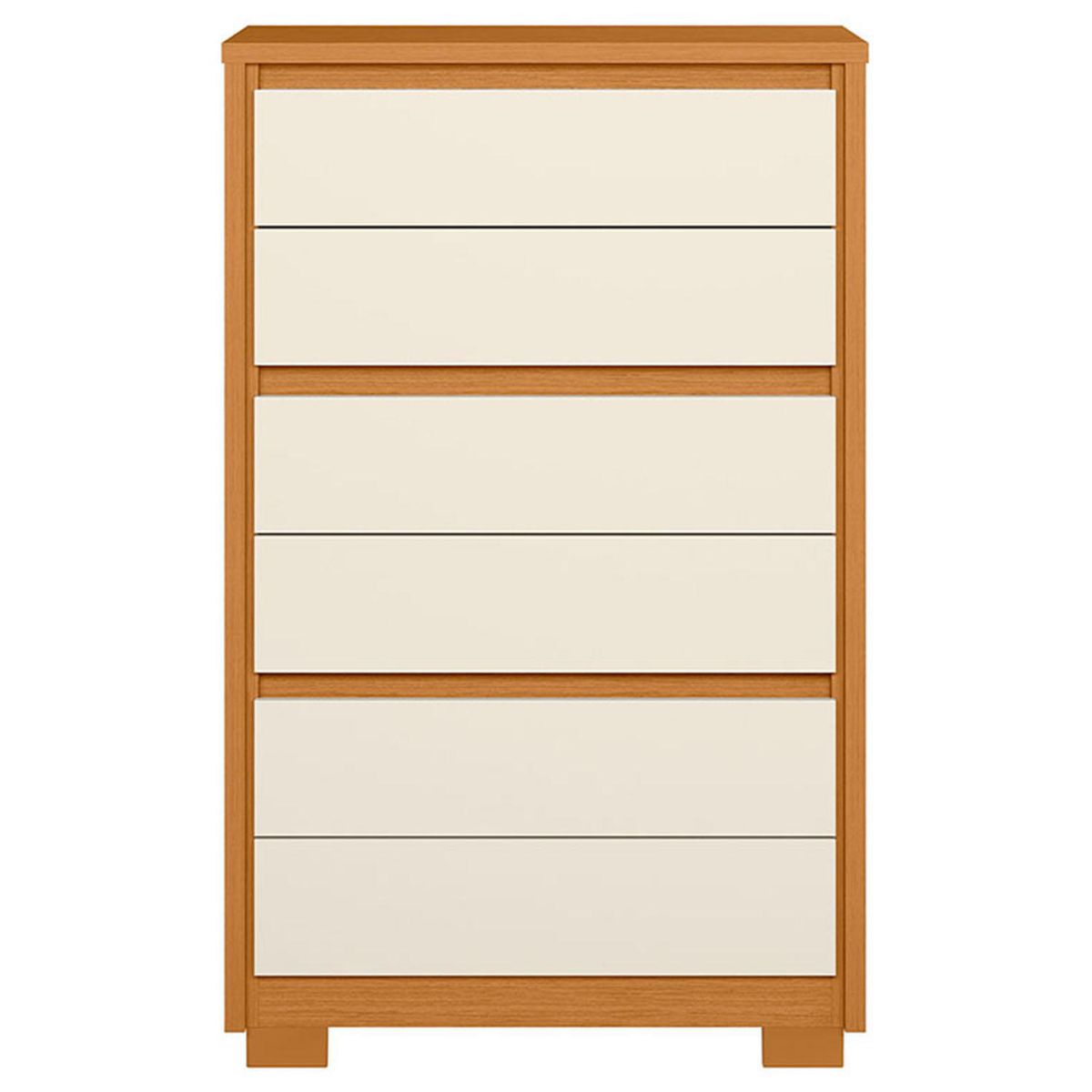 VEKKAHOME - Cómoda 6 Cajón(es) Unno 79x126x43 cm Café/beige