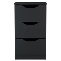 VEKKAHOME - Velador 3 Cajón(es) Americano 30.3x54.5x40.3 cm Negro