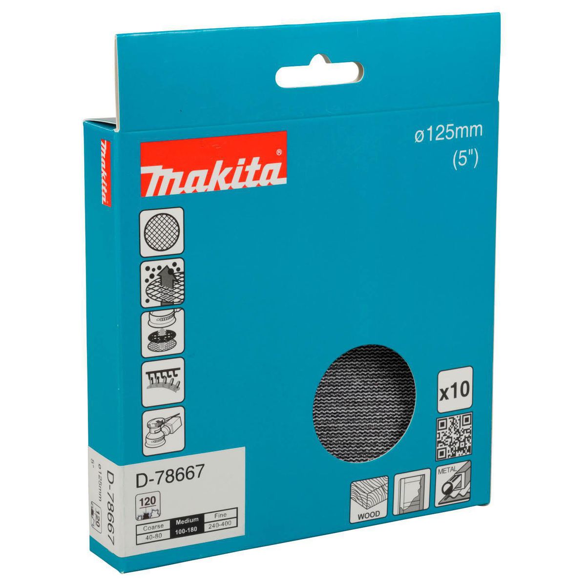 Lija Velcro con Malla Abrasiva 5" Grano 120 10 unidades, marca MAKITA - Foto 2