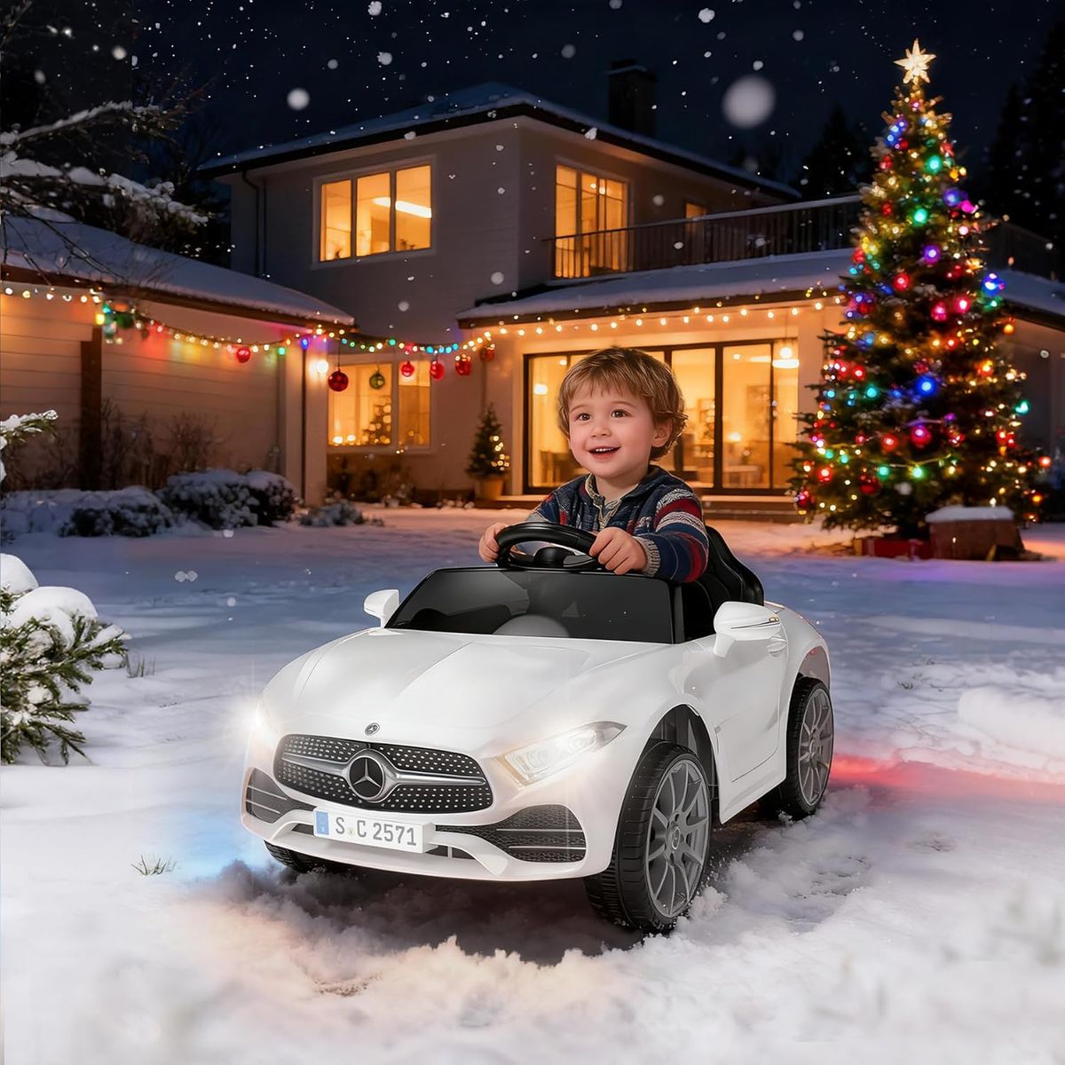 KIDSCOOL - Auto blanco Mercedes Benz CLS350 12V2Mot