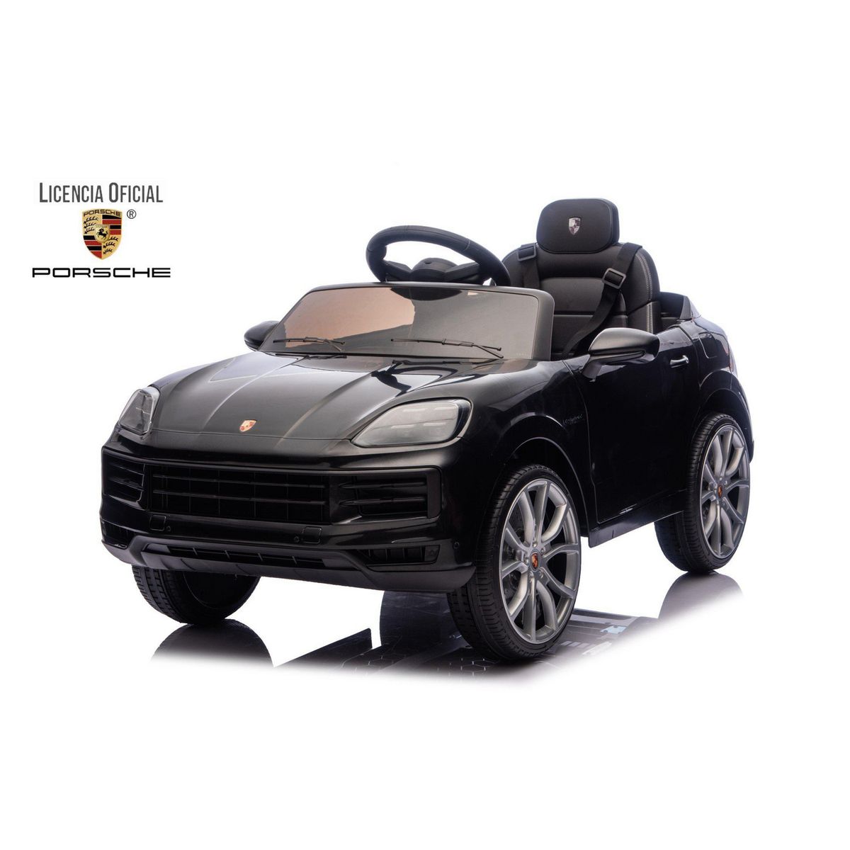 KIDSCOOL - Auto bateria negro Porsche Cayenne 12V