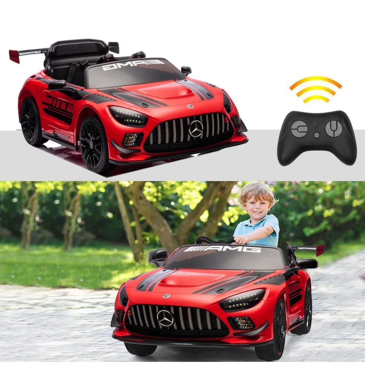 KIDSCOOL - Auto rojo Mercedes Benz AMG GT3 12V