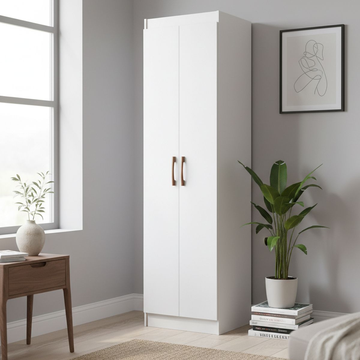 EXIT - Clóset Multiuso 2 Puerta(s) 4 Repisa(s) 52x183x36 cm Blanco