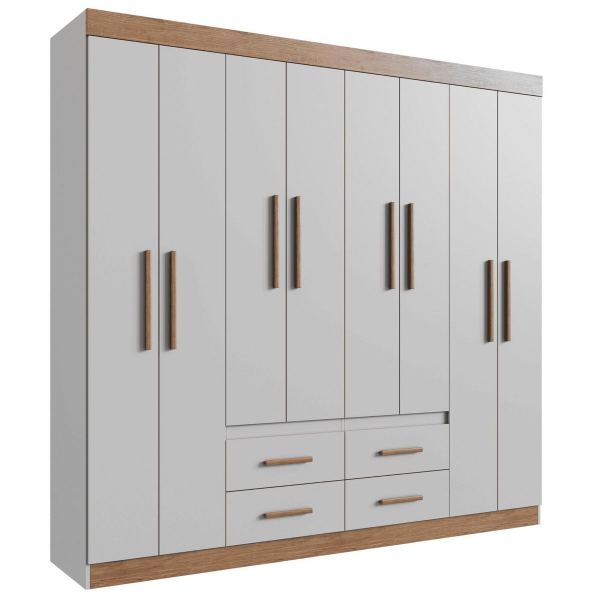 EXIT - Clóset 8 Puerta(s) 4 Cajón(es) 9 Repisa(s) 180x200x45 cm Gris/Café