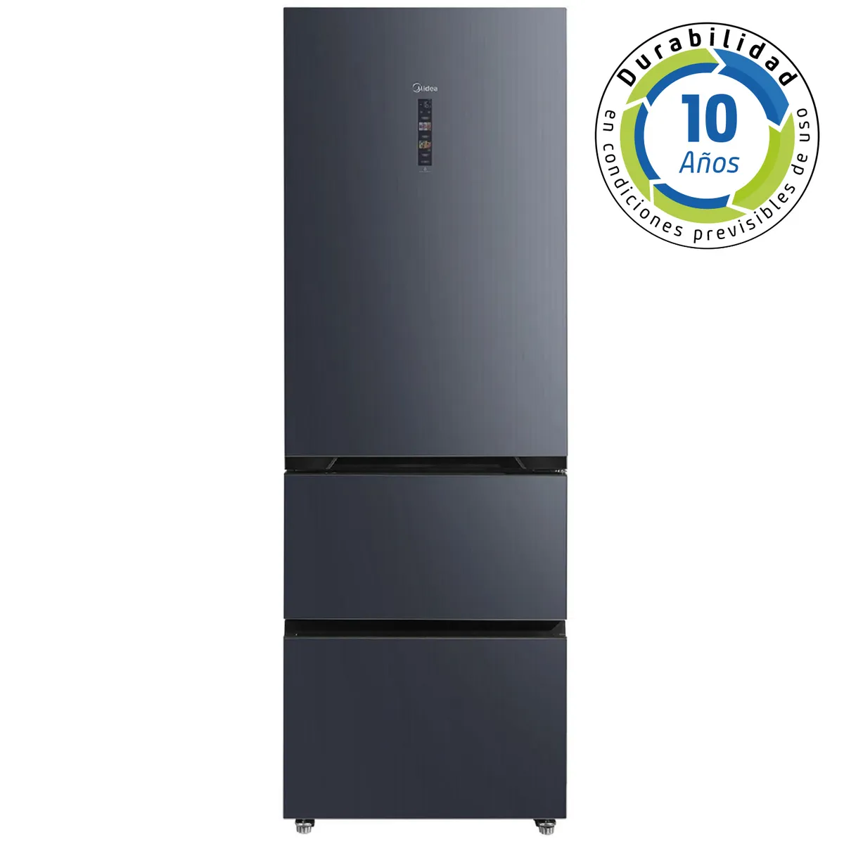 MIDEA - Refrigerador Bottom Freezer No Frost 392 Litros Inox MDRM542FGE70