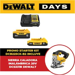 DEWALT - Sierra Caladora 20V + 2 Baterías + cargador