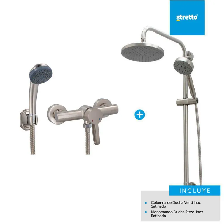 Pack columna Venti + ducha Rizzo Inox