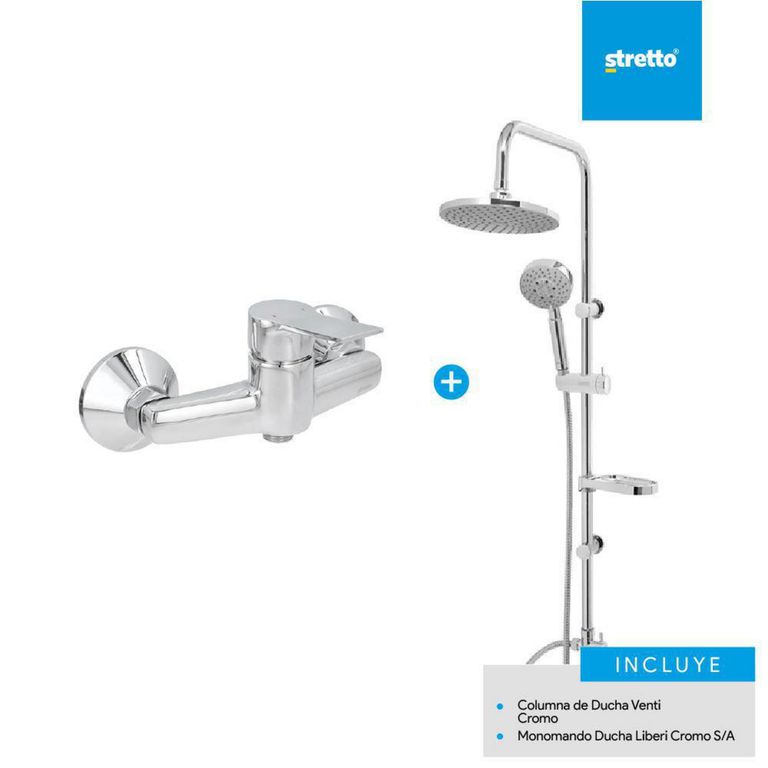 Pack columna Venti + ducha Liberi cromo