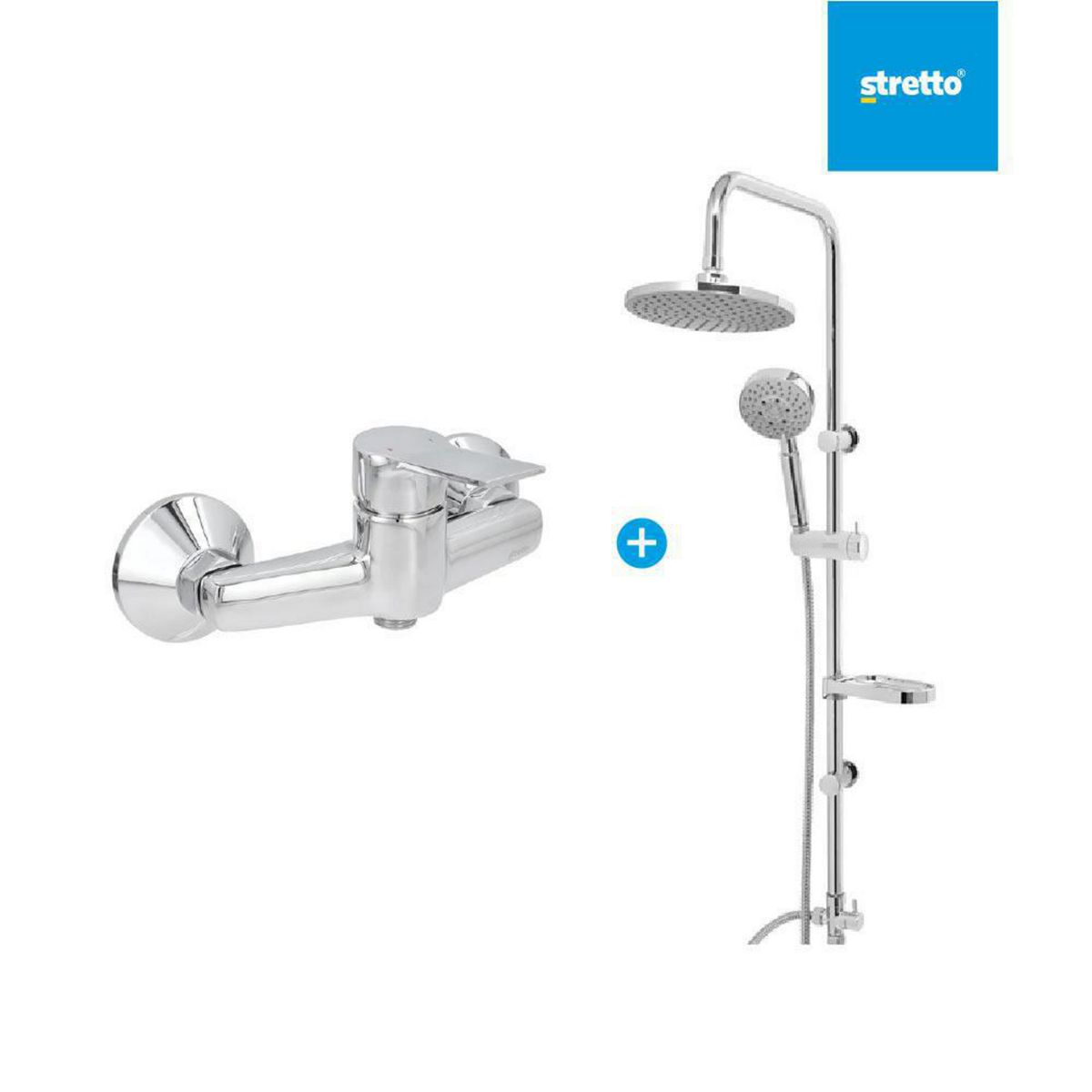 MOSAICO - Pack columna Venti + ducha Liberi cromo